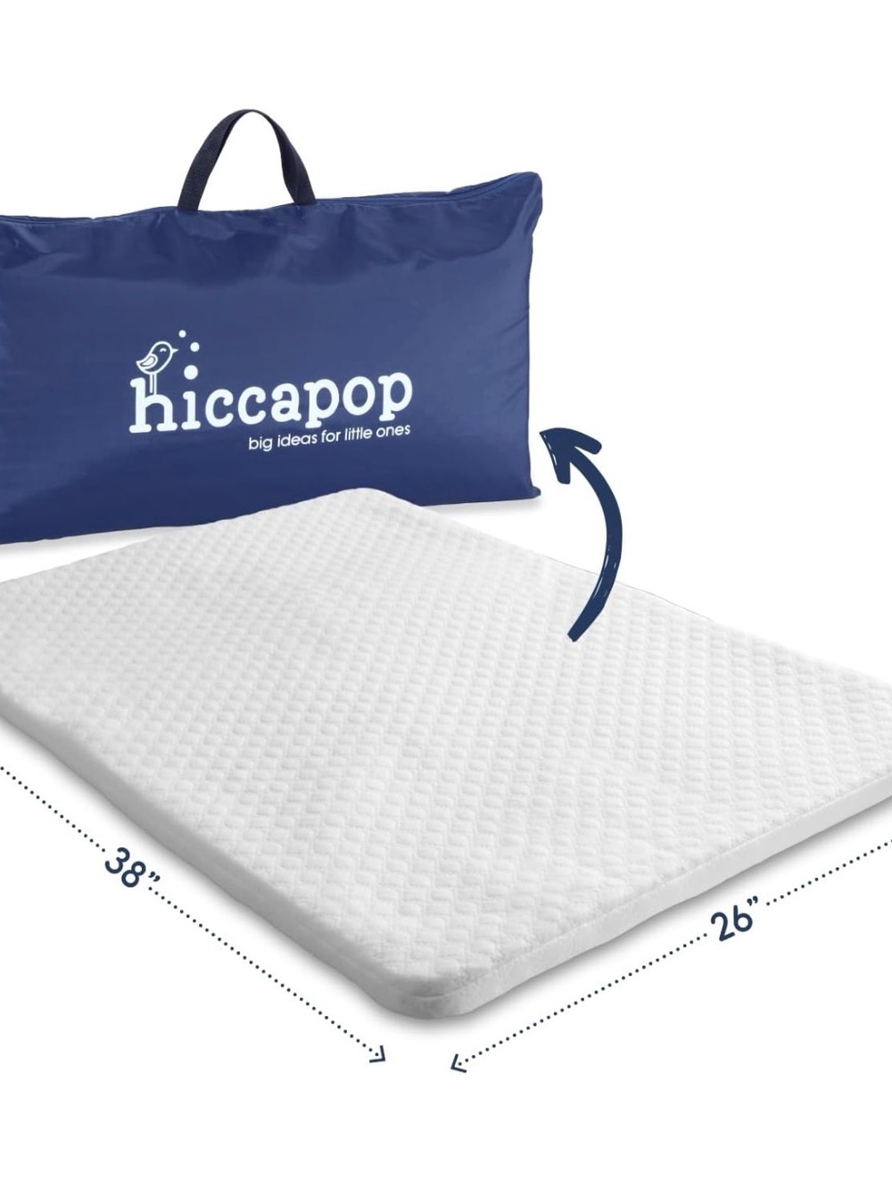 Hiccapop Playpen Mattress Pad - 1.0" Thick Playard Mattress Topper w/ Carry Bag